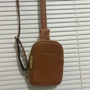 INICAT SMALL CROSSBODY
SLING FANNY PACK BAGS IN
BROWN VEGAN LEATHER
